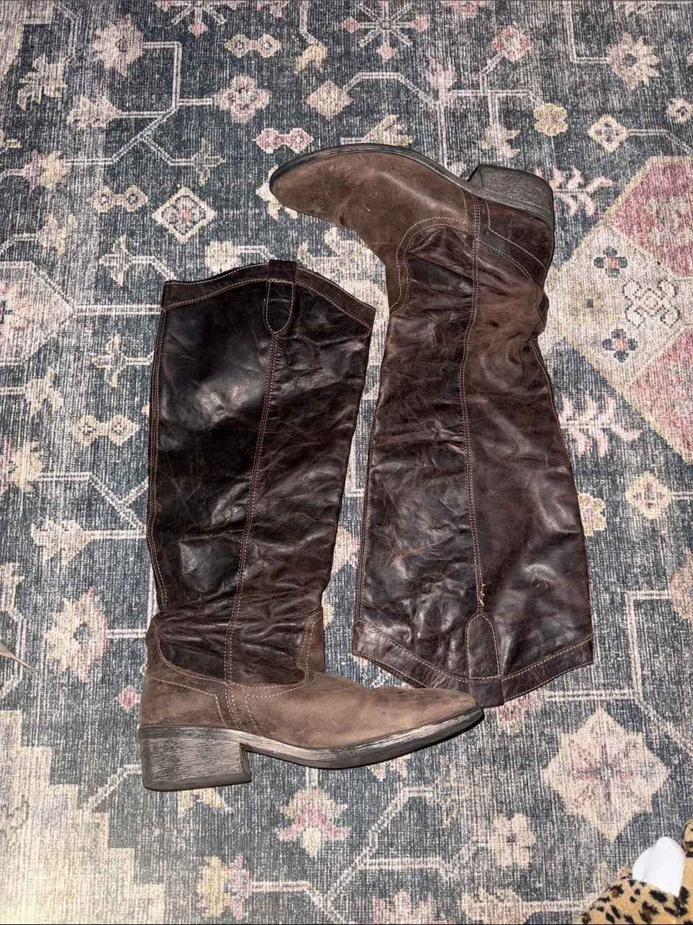 Steve Madden Brown Leather Tall Riding Boots